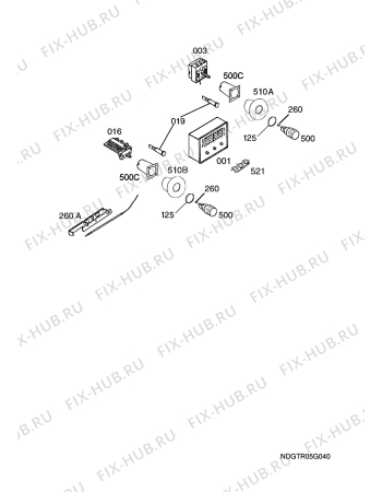 Взрыв-схема плиты (духовки) Electrolux EOB63100X  ISRAEL - Схема узла Functional parts